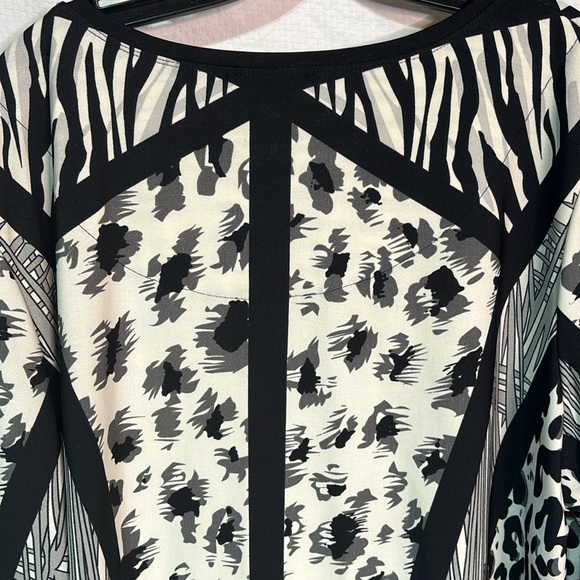 Ava & Grace 3x black white animal print multi print top euc leopard cheetah mix - Picture 7 of 8